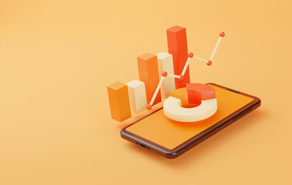 Digital marketing analytics on a screen